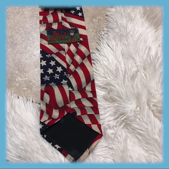 Beans McGee. USA Made American Flag Tie - Picture 2 of 7